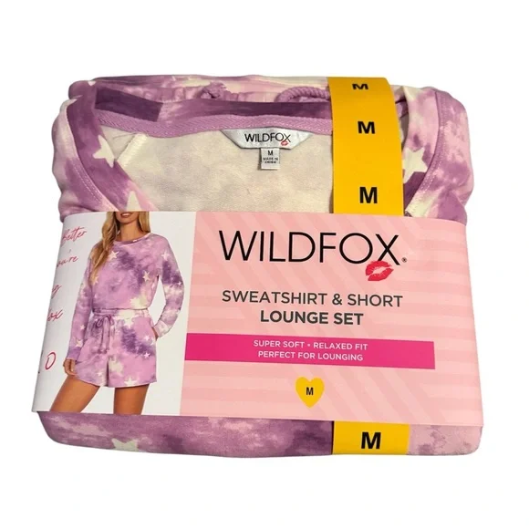 Wildfox Sweatshirt & Short Lounge Set In Tie Dye Stars ✨2️⃣ - Picture 6 of 10